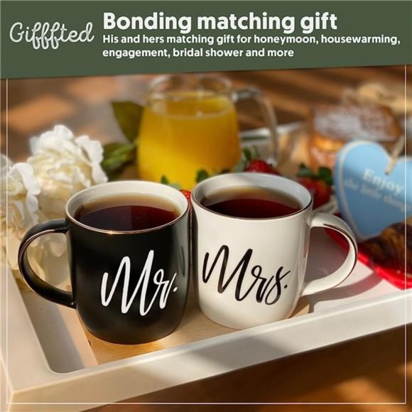 Couples Gifts For Christmas, Wedding Anniversary, Engagement - Mr and Mrs Mugs - Picture 3 of 6